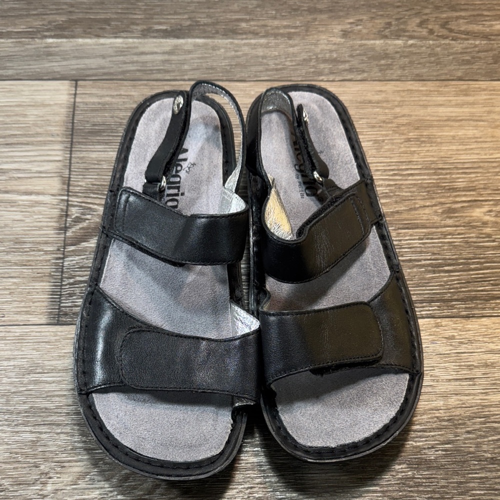 Alegria Black Leather Sandals woman’s 38 (s60)